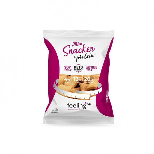 Mini Snacker Proteic (Crackers) (Low-Carb, fara zahar, keto, fara lactoza, fara soia) 50g - FeelingOK