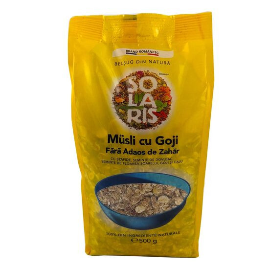 MUSLI CU GOJI (fara zahar) 500gr SOLARIS