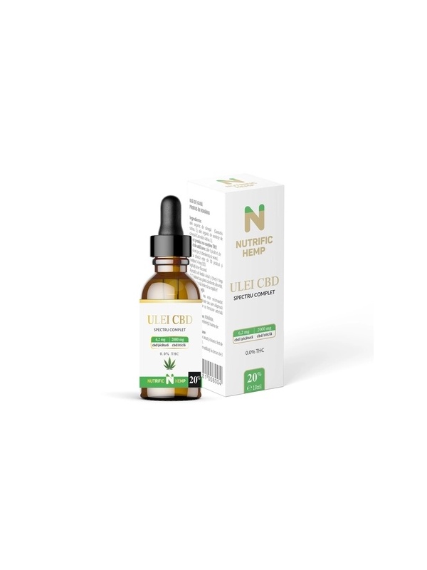 Ulei cbd 20%, spectru complet, 2000 mg cbd/sticla 10ml Nutrific