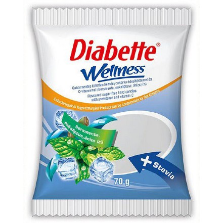 Bomboane cu gust de menta, eucalipt si anason, Vitamina C cu Stevia (fara zahar) - Diabette 70g