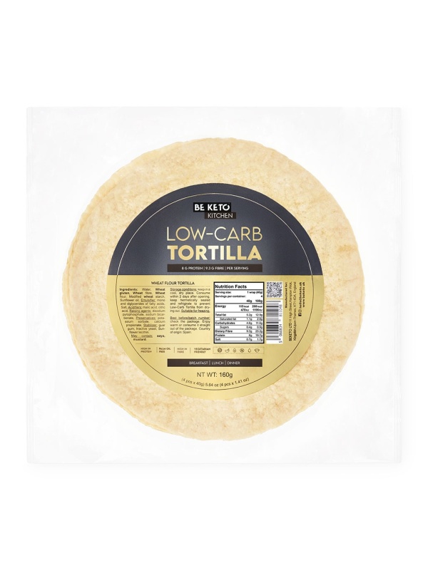 Lipii / Tortilla KETO proteice (vegetarian, fara ulei de palmier) 4x40g - BE KETO