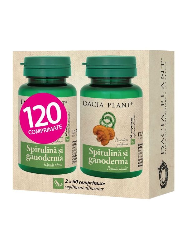 PACHET SPIRULINA SI GANODERMA 60cpr 1+1 (cadou) DACIA PLANT