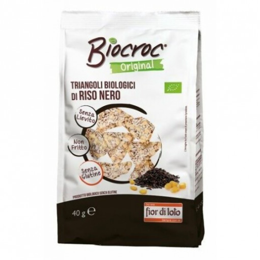 Snack bio Biocroc de orez negru (fara zahar, fara gluten, fara drojdie, neprajit) 40g - Fior di Loto