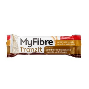 Baton digestiv cu fibre din secara, portocale si fulgi de cocos (fara zahar) 40g - Myfibre Tranzit