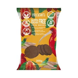 Biscuiti cu aroma de CACAO (fara zahar, fara gluten, fara lactoza ) 200g - FREESCUITS