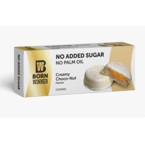 Biscuiti cu umplutura Creamy Choco-Nut (fara zahar) 100 gr - Born Winner