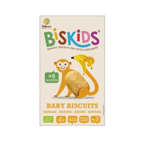 Biscuiti Eco pentru copii cu gust de banana (fara zahar) 120 g - Biskids