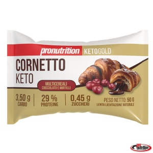 Croissant KETO multicereale cu CIOCOLATA si MERISOARE (fara zahar, proteic, lowcarb) 50g - Pro Nutrition