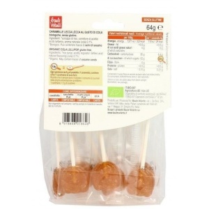ECO Acadele cu gust de cola Lollypops, fara gluten, Baule Volante 64g - Img 3