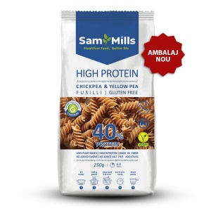 Fusilli High Protein din naut si mazare galbena (fara gluten) 250g - SamMills