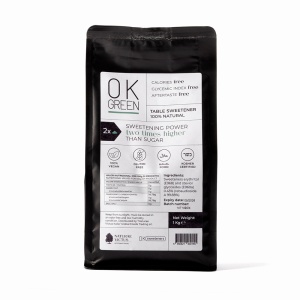Indulcitor natural cu Stevia 1:2 (low carb, keto) 1kg - OK GREEN