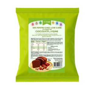 Mix pentru chec cu CIOCOLATA & VISINE (lowcarb, fara zahar, fara gluten, keto) 85g - NoCarb