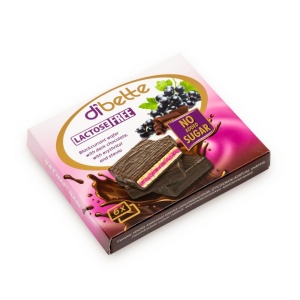 Napolitane glazurata, cu crema de coacaze (fara zahar, fara gluten, fara lactoza) 96g - Dibette - Img 2
