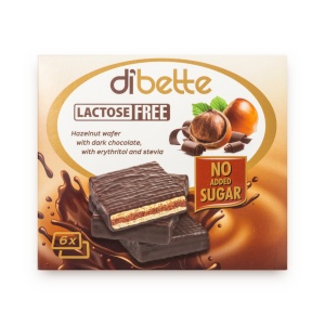 Napolitane glazurate, cu alune, Eritritol si Stevia (fara zahar, fara lactoza) 96g - Dibette - Img 5