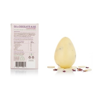 Ou de ciocolata alba cu trandafir si Stevia 100g - Sweeteria - Img 4