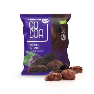 Prune ECO invelite cu ciocolata neagra (vegan) 70G COCOA