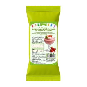 Pudra pentru jeleu sau crema cu aroma de CAPSUNI (lowcarb, fara zahar, fara gluten, KETO) 100g - NoCarb