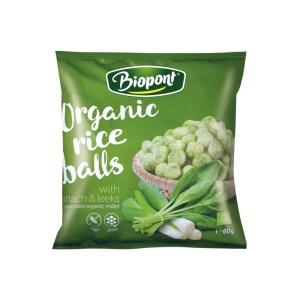 Pufuleti din orez ECO cu Spanac si Praz (fara zahar, fara gluten) 60g - Biopont
