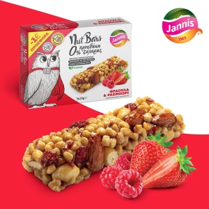 Batoane cu CAPSUNI si ZMEURA (fara zahar, fara indulcitor, fara lactoza, vegan) 84g (3x28g) - Linia Bufnita Jannis - Img 3