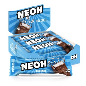Baton cu COCOS, invelit in ciocolata ( fara zahar) 30g - NEOH - Img 2