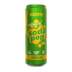 Bautura functionala Soda Pop cu aroma de Lamaie si Lime (cu prebiotice, fara zahar, cu Stevia) 330ml - HealthyCo