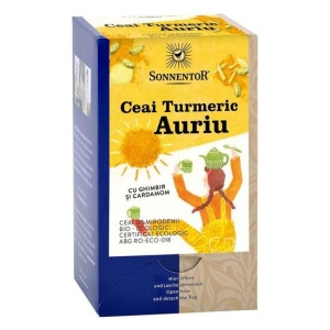 CEAI TURMERIC AURIU CU GHIMBIR SI CARDAMOM ECO 18dz SONNENTOR