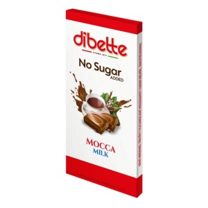 Ciocolata cu lapte cu crema de cafea (Mocca) (fara zahar) 80g - Dibette