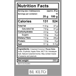 Crema tartinabila KETO nuci Pecan si Caramel Sarat + MCT (fara zahar) 250g - BE KETO - Img 4