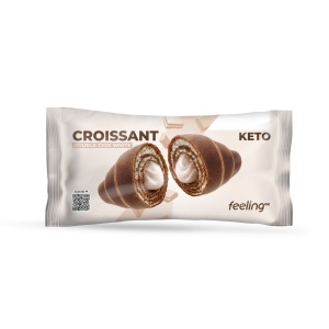 Croissant proteic DUBLU CIOCOLATA ALBA (Low-Carb, proteic , keto, fara zahar, fara soia) 50g - FeelingOK