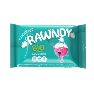 Gustare BIO cu Cocos si Cacao (fara zahar, fara gluten, vegana) 26g - RAWNDY