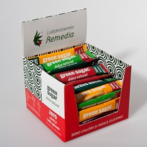 Indulcitor natural cu Stevia sticks/plicuri 50 - Green Sugar - Img 2