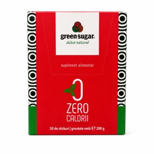 Indulcitor natural cu Stevia sticks/plicuri 50 - Green Sugar