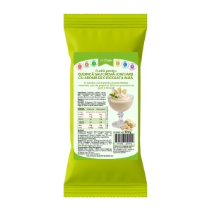 Pudra pentru budinca sau crema cu aroma de CIOCOLATA ALBA (lowcarb, fara zahar, fara gluten, KETO) 100g - NoCarb