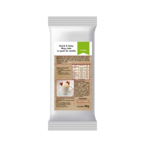 QUICK&EASY MIX pentru MUG CAKE VANILIE (lowcarb, fara zahar, fara gluten, keto) 50g - NoCarb