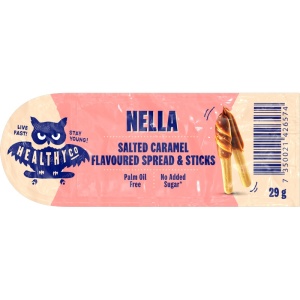 Sticksuri si crema de ciocolata cu CARAMEL SARAT cu Stevia (fara zahar, fara ulei de palmier) 29g - HEALTHYco - Img 3