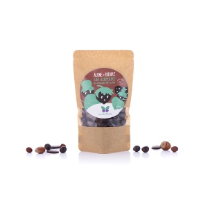 Alune de padure invelite in ciocolata cu neagra cu Stevia (fara zahar) 250g - Sweeteria - Img 1
