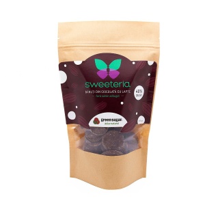 Banuti din ciocolata 40% cu lapte cu Stevia (fara zahar) 250g - Sweeteria