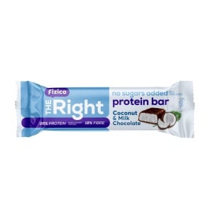 Baton proteic 26%, lapte si cocos, cu Stevia (fara zahar) 60g - The Right