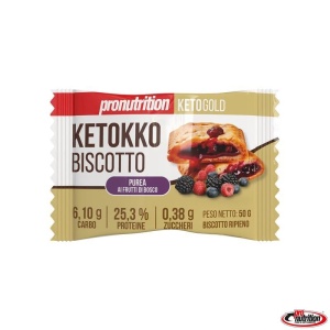 Biscuit fraged keto umplut cu piure de FRUCTE DE PADURE, Ketokko Biscotto (fara zahar, proteic, lowcarb) 50g - Pro Nutrition