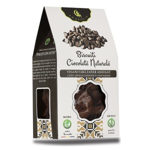 Biscuiti vegani cu ciocolata naturala (fara zahar) 130g - Ambrozia