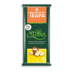 Ciocolata ALBA cu lapte si Stevia (fără zahăr , fără gluten) 75g - Trapa - Img 1