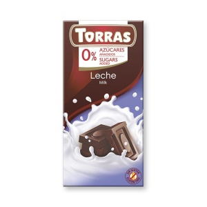 Ciocolata cu lapte (fara zahar, fara gluten) 75g - Torras - Img 1