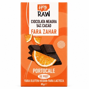 Ciocolata KETO neagra cu portocala (fara zahar, fara gluten, vegana) 80g - MILETE