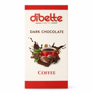 Ciocolata neagra cu crema de cafea (fara zahar) 80g - Dibette