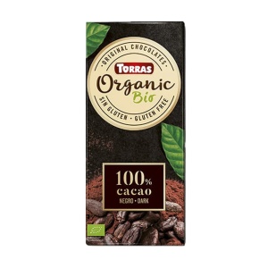 Ciocolata neagra ECO 100% cacao (fara zahar, fara gluten, keto, vegana) 100g - Torras