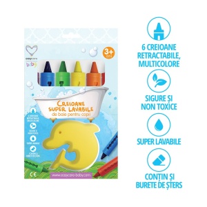 Creioane super lavabile de baie pentru copii 6 buc/cutie - EASYCARE BABY - Img 4