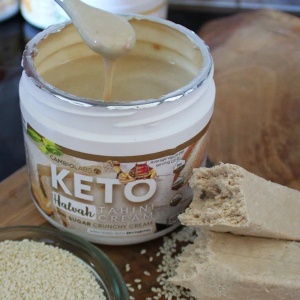 Crema keto crocanta HALVA si tahini cu Eritritol (fara zahar, fara gluten) 500g - CambioLabs - Img 5