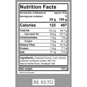 Crema tartinabila KETO Migdale si Vanilie + MCT (fara zahar) 250G - BE KETO - Img 5
