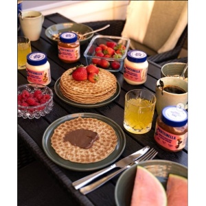 Crema tartinabila proteica CARAMEL SARAT Proteinella (fara zahar, fara ulei de palmier) 360g - HEALTHYco - Img 2