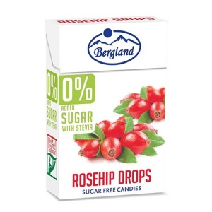 Dropsuri cu gust de Macese si vitamina C, fara zahar, cu Stevia 40g - Bergland